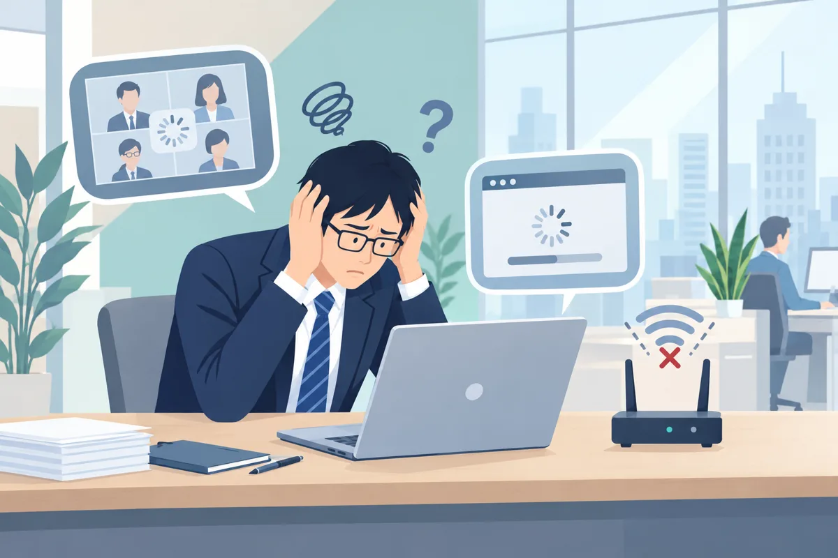 電波やネットが不安定で、仕事が止まる
